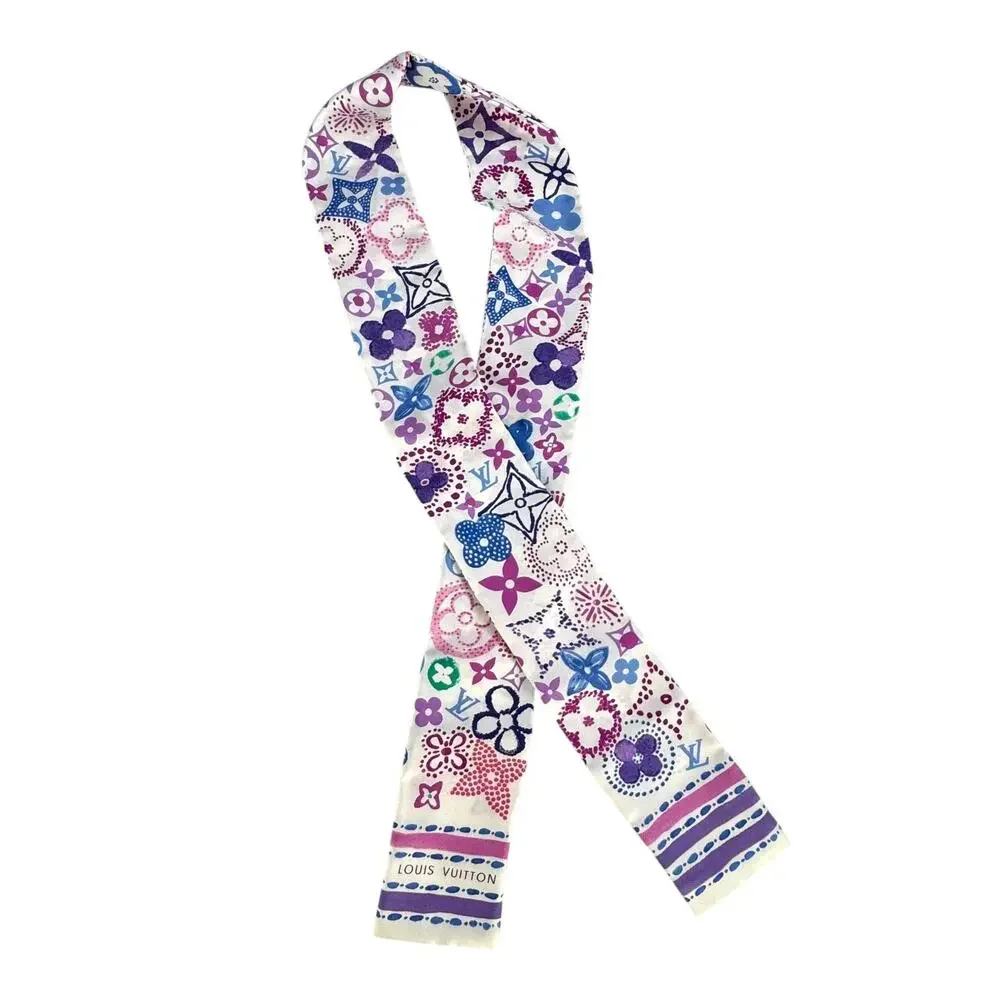 Louis Vuitton Purple & Pink Silk Twilly